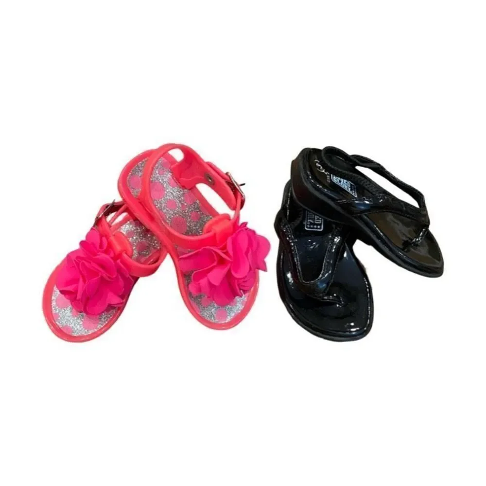 Faded Glory Sandals + Pink Polka Dot Sandal Bundle Toddler Size 3